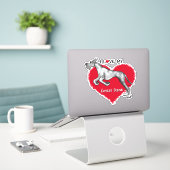 Sticker J'aime ma Merle Great Dane (Ordinateur portable sur le bureau)