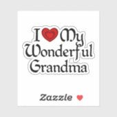 Sticker J'Aime Ma Merveilleuse Grand-Mère (Feuille)