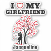 Sticker J'aime ma petite amie (Devant)