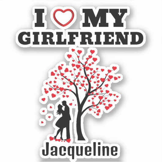 Sticker J'aime ma petite amie (Devant)