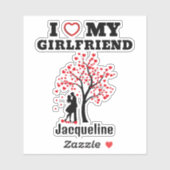 Sticker J'aime ma petite amie (Feuille)