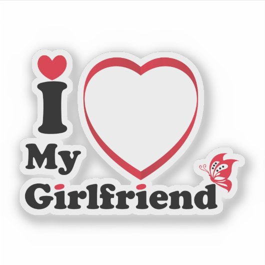 Sticker J'aime ma petite amie (Devant)