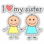 Sticker J'aime ma soeur (Devant)
