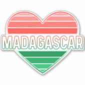 Sticker J'aime Madagascar, coeur malgache (Devant)