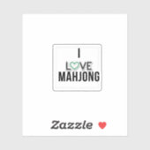 Sticker J'aime Mahjong (Feuille)