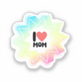 Sticker J'aime Maman Étoile Néon Colorée (Recto)