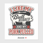 Sticker J'aime Me Faire Frotter Les Fesses (Feuille)
