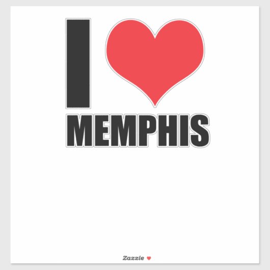 Sticker J'aime Memphis (Feuille)