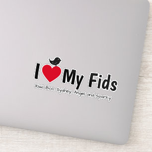 Sticker J'aime mes Fids Canari Pinson