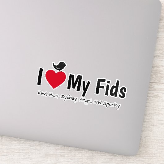 Sticker J'aime mes Fids Canari Pinson (Détail)