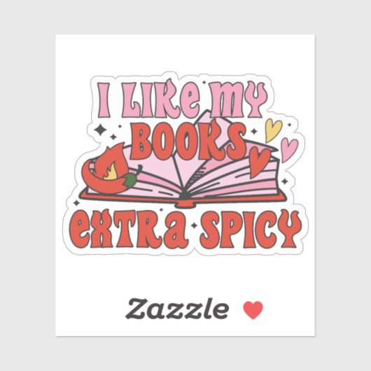 Sticker J'aime mes livres extra épicés (Feuille)