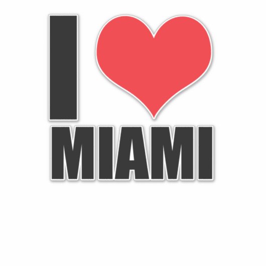 Sticker J'aime Miami (Devant)