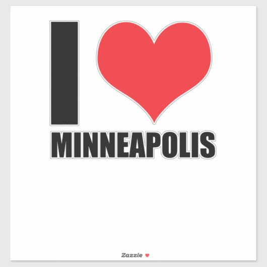 Sticker J'aime Minneapolis (Feuille)
