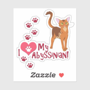 Sticker J'Aime Mon Abyssinais !