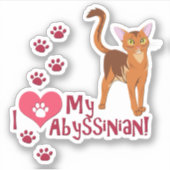 Sticker J'Aime Mon Abyssinais ! (Devant)