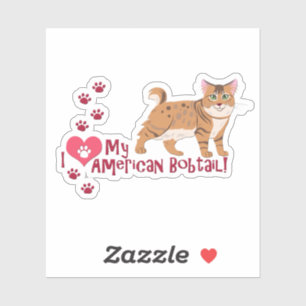 Sticker J'Aime Mon Bobtail Américain !