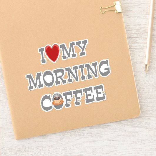 Sticker J'aime mon café du matin (Carnet)