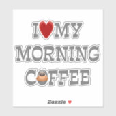 Sticker J'aime mon café du matin (Feuille)