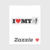 Sticker J'Aime Mon Cairn Terrier (Feuille)