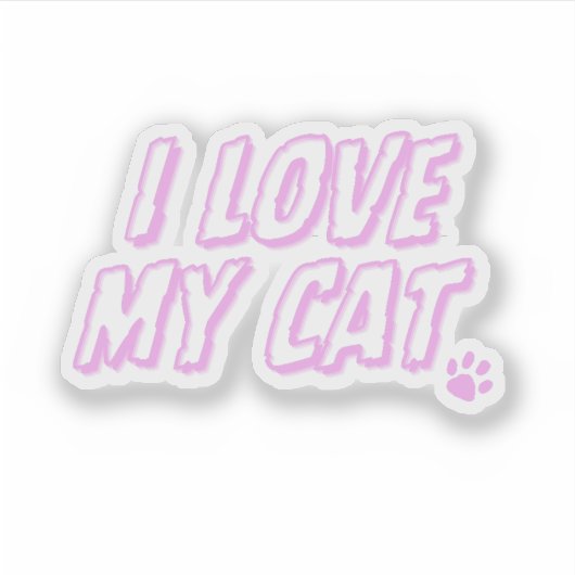 Sticker J'Aime Mon Chat (Devant)