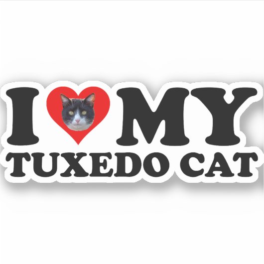 Sticker J'Aime Mon Chat Tuxedo (Devant)