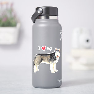 Sticker J'aime mon chevalet de vinyle Husky
