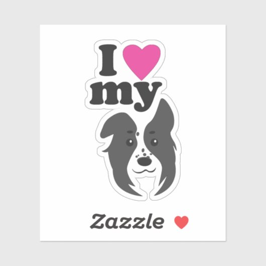 Sticker J'Aime Mon Chien (Feuille)