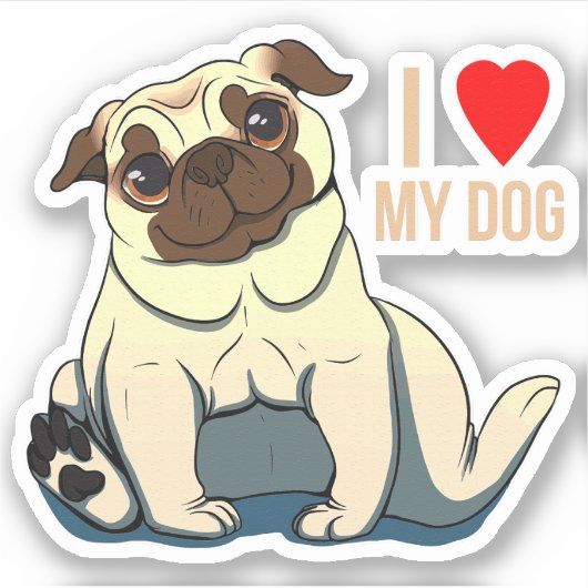 Sticker J'Aime Mon Chien (Devant)