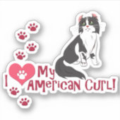 Sticker J'Aime Mon Curl Américain ! (Devant)