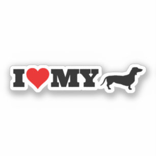 Sticker J'Aime Mon Dachshund
