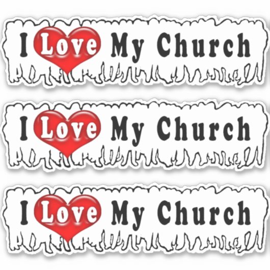 Sticker J'Aime Mon Église ! (Devant)