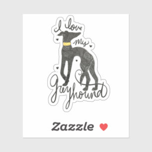 Sticker J'aime mon greyhound