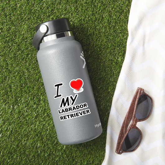Sticker J'aime mon Labrador Retriever (HydroFlask Insitu)