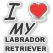 Sticker J'aime mon Labrador Retriever (Devant)