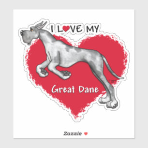Sticker J'aime mon Merle great dane