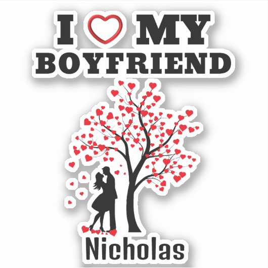 Sticker J'aime mon petit ami (Devant)