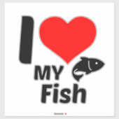 Sticker J'aime mon poisson (Feuille)