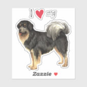 Sticker J'aime mon tiroir tibétain Mastiff Vinyl (Feuille)