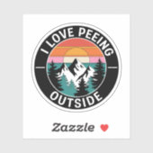 Sticker J'Aime Peeing En Dehors De Vinyl Drôle (Feuille)