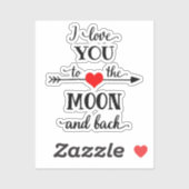 Sticker J'aime personnalisée à la lune et au retour (Feuille)