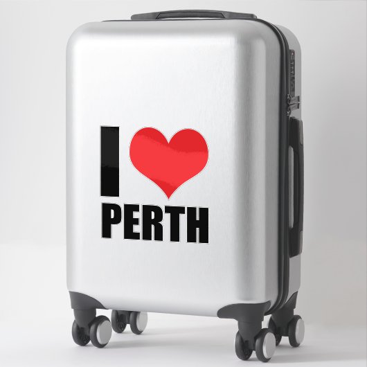 Sticker J'aime Perth (Sur valise)