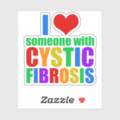 Sticker J'aime quelqu'un avec la fibrose kystique (Feuille)