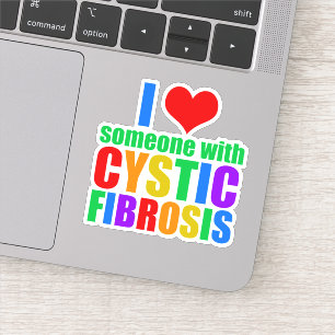 Sticker J'aime quelqu'un avec la fibrose kystique
