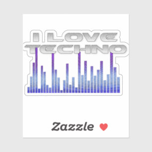 Sticker J'aime Techno
