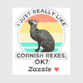 Sticker J'aime vraiment beaucoup les Cornish Rex, OK? (Feuille)