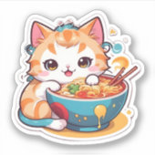 Sticker J'Aime Vraiment Ramen Kitten (Devant)
