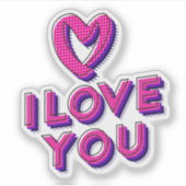 Sticker J'aime You. (Devant)