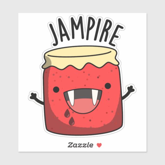 Sticker Jam-arbitre Funny Vampire Jam Pun (Feuille)