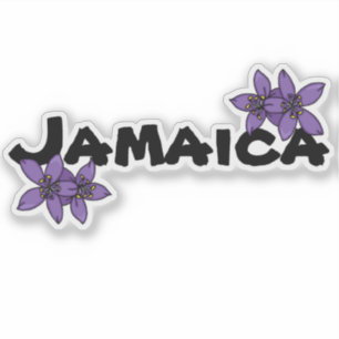 Sticker Jamaïque Purple Fleur nationale