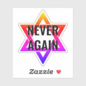 Sticker JAMAIS DE NOUVEAU Holocauste YOM HASHOAH (Feuille)